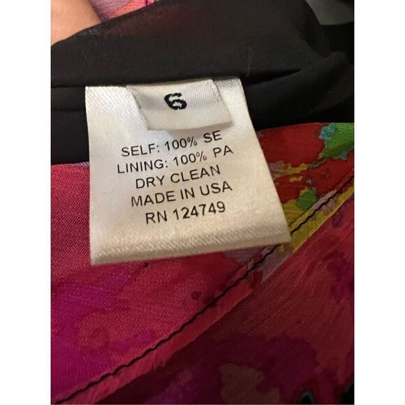 Stunning Mara Hoffman Neon Bright Silk Butterfly Style Blouse Size 6 - Picture 9 of 10